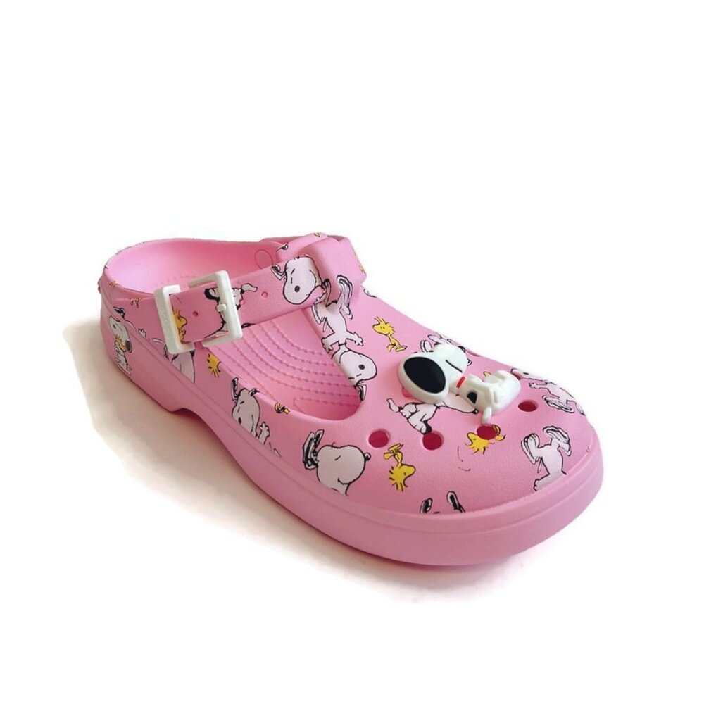 CROCS Peanuts Mary Jane Clog Sandals Mens Size 7 Womens 9 Shoes Snoopy Woodstock
